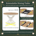 Retro Functional Extendable Dining Table with a 12" Leaf for Dining Room and Living Room