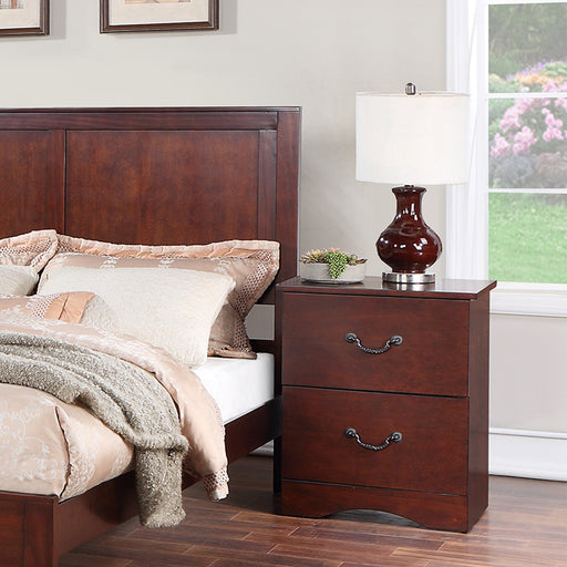 2 Drawers Pine Wood Nightstand, Cherry - DTYStore