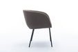 039-Set of 1 Boucle Fabric Dining Chair With Black Metal Legs,Dark Brown - DTYStore