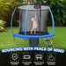 10FT Trampoline with Enclosure - Recreational Trampolines with Ladder and Anti Rust Coating, Pumpkin-shaped Trampoline with Slide and Basket Board, ASTM Approval Outdoor Trampoline for Kids - DTYStore