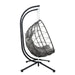 2 Persons Egg Chair with Stand Indoor Outdoor Swing Chair Patio Wicker Hanging Egg Chair Hanging Basket Chair with Stand for Bedroom Living Room Balcony - DTYStore