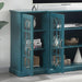 63" TV Stand, Sideboard Buffet ,Storage Cabinet, Teal Blue