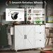 54.5" Farmhouse Kitchen Island with Power Outlet, Kitchen Storage Island with Internal Storage Rack, Drop Leaf, Spice Rack, Rolling Kitchen Cart on Wheels, for Home, Kitchen and Dining Room,White - DTYStore