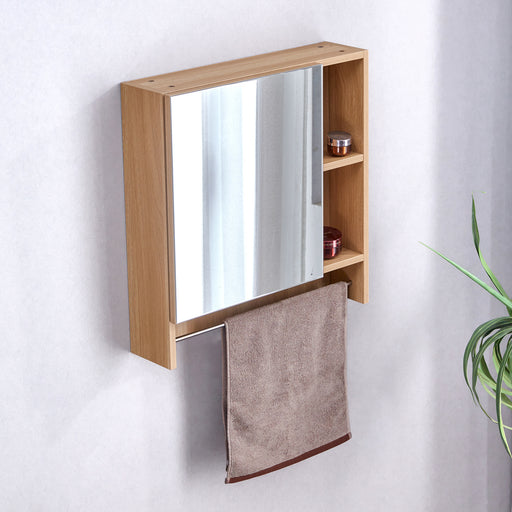 Bathroom Mirror Cabinet Wall Mounted,Medicine Cabinet,Over The Toilet Storage Cabinet with Shelves and Towel Rack - DTYStore