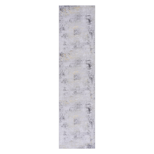 DTY Signature 2'6''x10' Runner, Washable Rug, Low-Pile, Non-Slip, Non-Shedding, Foldable, Kid & Pet Friendly - Area Rugs for living room, bedroom, kitchen, dining room rug (Gray/Gold, 2'6''x10') - DTYStore
