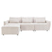 113.3" Convertible Sectional Sofa Couch 3-Seat L-Shaped with Movable Ottoman and USB