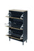 3 Metal Door Shoe Rack, Freestanding Modern Shoe Storage Cabinet, Metal rattan, for Entryway