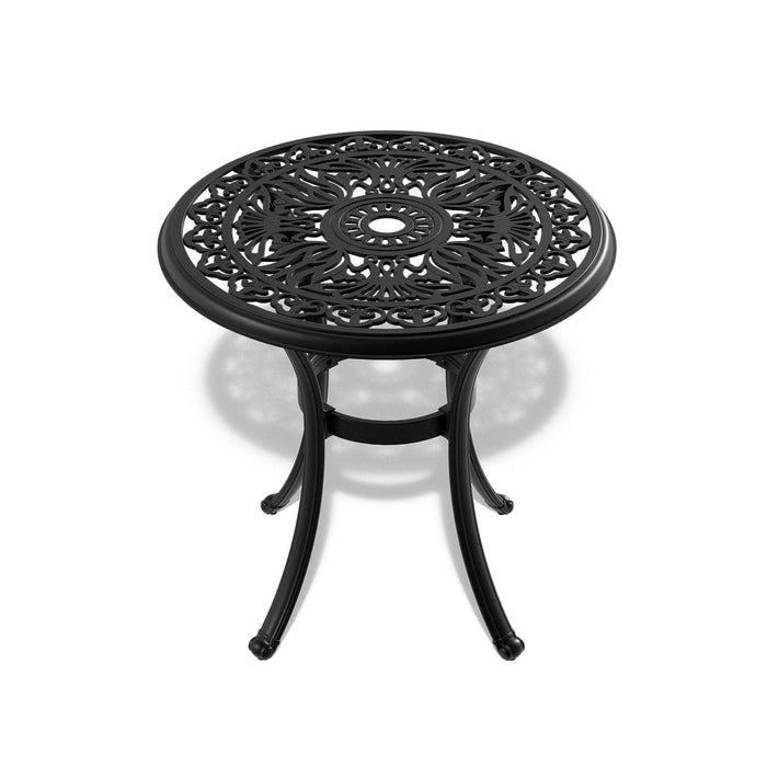 5-Piece Set Of Cast Aluminum Patio Furniture With Black Frame and Seat Cushions In Random Colors - DTYStore