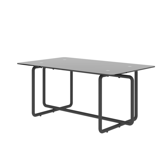 Modern Tempered Glass Tea Table Coffee Table, Table for Living Room,Black