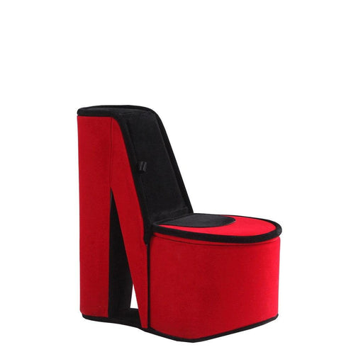 9" Tall Display Jewelry Box with Hidden Storage, High Heel Shoe Design, Red Velvet - DTYStore