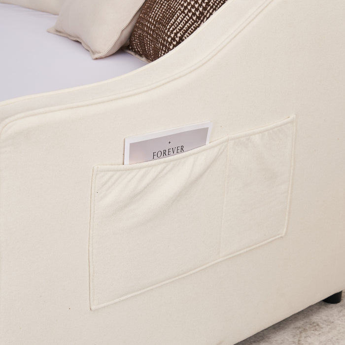 Twin Size Upholstered Daybed with Storage Drawers, Solid Wood Sofábed Bed Frame with Velvet Fabric & Wood Slat Support for Bedroom, Living Room, Office,Beige - DTYStore