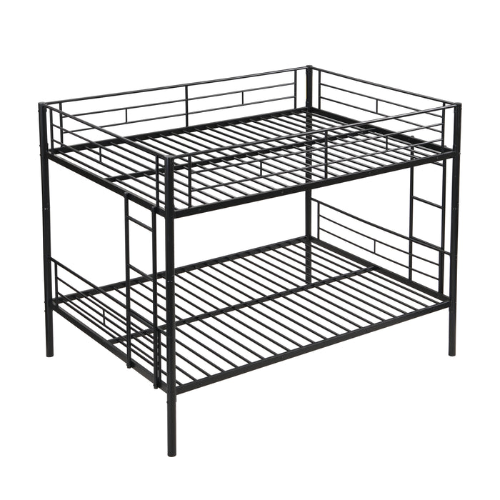 Full Over Full Metal Bunk Bed , No Box Spring Needed, Easy Assemble - DTYStore