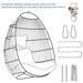 Outdoor garden rattan egg swing chair hanging chair PE hanging chair blue - DTYStore