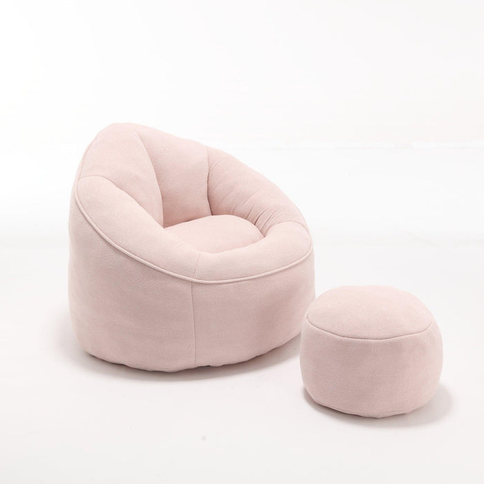 Bedding Bean Bag Sofa Chair High Pressure Foam Bean Bag Chair Adult Material with Padded Foam Padding Compressed Bean Bag With Footrest