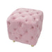 Pink Modern Velvet Upholstered Ottoman, Exquisite Small End Table, Soft Foot Stool,Dressing Makeup Chair, Comfortable Seat for Living Room, Bedroom, Entrance