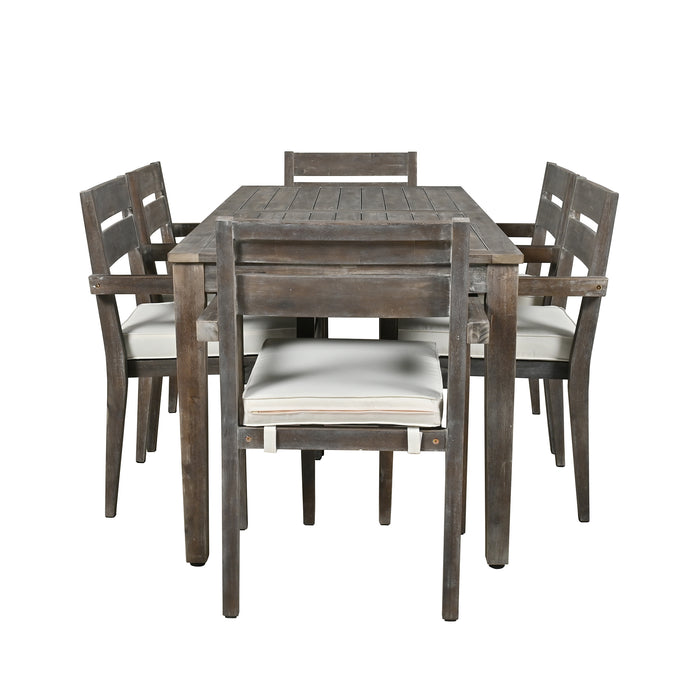 U_Style Acacia Wood Outdoor Dining Table And Chairs Suitable For Patio, Balcony Or Backyard - DTYStore