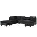 104.5" Reversible Sectional Sofa Space Saving with Storage Ottoman Rivet Ornament L-shape Couch for Small or Large Space Dorm Apartment