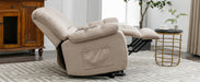 Massage Recliner Chair Electric Power Lift Recliner Chairs with Heat, Vibration, Side Pocket for Living Room Bedroom, Beige