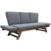 Outdoor Adjustable Patio Wooden Daybed Sofa Chaise Lounge with Cushions for Small Places