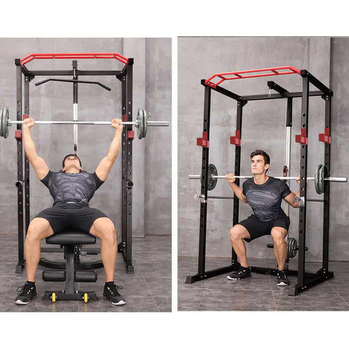 Multi-functional Power Cage,Home Adjustable Pullup Squat Rack 1000Lbs Capacity Comprehensive Fitness Barbell Rack - DTYStore