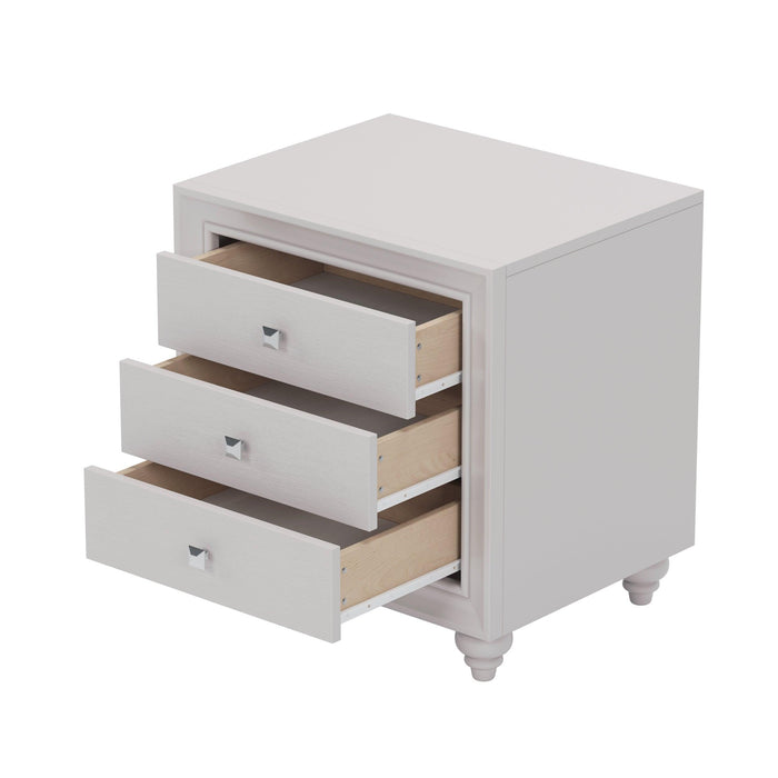 Modern Style Nightstand with 3 Drawers, Bed Side Table, End Table for Bedroom Living Room, Cream Grey