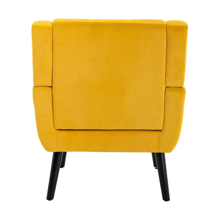 Modern Soft Velvet Material Ergonomics Accent Chair Living Room Chair Bedroom Chair Home Chair With Black Legs For Indoor Home