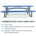96' Expanded Metal Rectangular Picnic Table, Blue - DTYStore