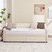 Twin Size Upholstered Daybed with Storage Drawers, Solid Wood Sofábed Bed Frame with Velvet Fabric & Wood Slat Support for Bedroom, Living Room, Office,Beige - DTYStore