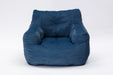 Soft Velvet Fabric Bean Bag Chair Filled With Memory Sponge Blue