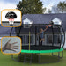 14FT Trampoline with Enclosure - Recreational Trampolines with Ladder and AntiRust Coating, ASTM Approval Outdoor Trampoline for Kids - DTYStore