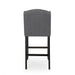 Vienna Contemporary Fabric Tufted Wingback 31 Inch Counter Stools, Set of 2, Charcoal and Dark Brown - DTYStore