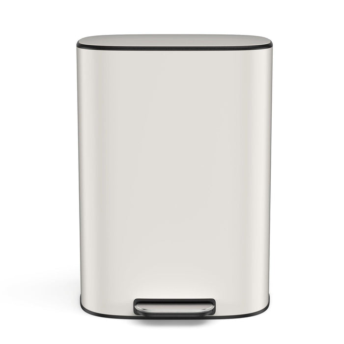 13 Gallon 50L Kitchen Foot Pedal Operated Soft Close Trash Can - Stainless Steel Ellipse Bin