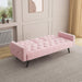 1730 Sofa Bed Armrest with Nail Head Trim with Two Cup Holders 72" Pink Velvet Sofa for Small Spaces