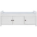 Storage Bench with 3 Shutter-shaped Doors, Removable Cushion and Hidden Storage Space