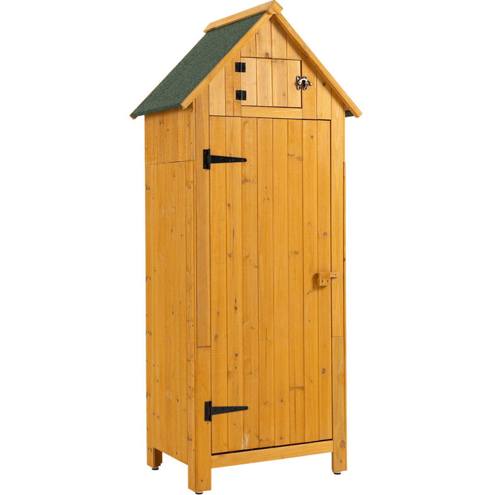 30.3"L X 21.3"W X 70.5"H Outdoor Storage Cabinet Tool Shed Wooden Garden Shed