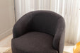 Teddy Fabric Swivel Accent Armchair Barrel Chair With Black Powder Coating Metal Ring,Dark Gray