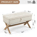 35 Inch Storage Ottoman Bench with Button-Tufted Design and Linen Storage