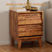 Mid Century Modern Nightstands with Vintage-style Bevel Design, Made of MDF, 2 Set