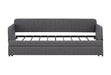 Daybed, sofa bed metal framed with trundle twin size, Grey, 78.4''w x 41''d x 29.8''h. - DTYStore