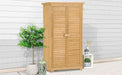 Wooden Garden Shed 3-tier Patio Storage Cabinet Outdoor Organizer Wooden Lockers