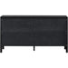 TREXM Large Storage Space Sideboard with Artificial Rattan Door and Metal Handles for Living Room and Entryway (Black)