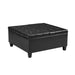 Large Square Faux Leather Storage Ottoman | Coffee table for Living Room & Bedroom (Black)