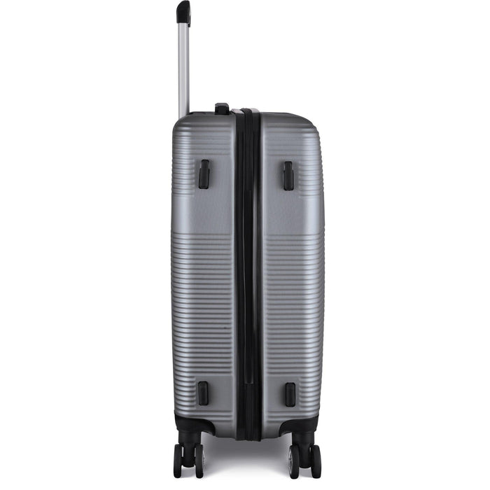 3 Piece Lightweight Luggage Set with TSA Lock, Durable Spinner Wheels and Hooks, Cross Striped