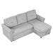 83" Modern Convertible Sleeper Sofa Bed with Storage Chaise,Gray(Old Sku:SG000346AAA)