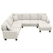 Modern U Shape Sectional Sofa Set with 3 Pillows for Living Room, Apartment, Office