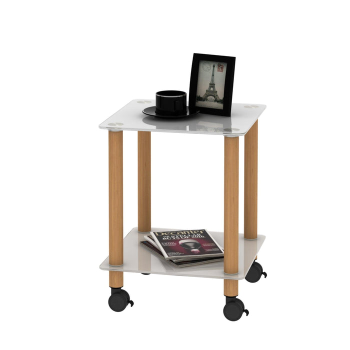 Modern 2-Tier Side Table with Storage Shelf, Sofa Table, and Night Stand