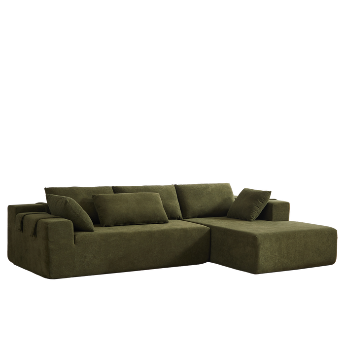 Modern Chenille Upholstered Sectional Sofa Couch Set,Modular 108" L Shaped Sectional Living Room Sofa Set With 6 Pillows,Free Combination Sofa Couch for Living Room,Bedroom(Right Chaise) - DTYStore