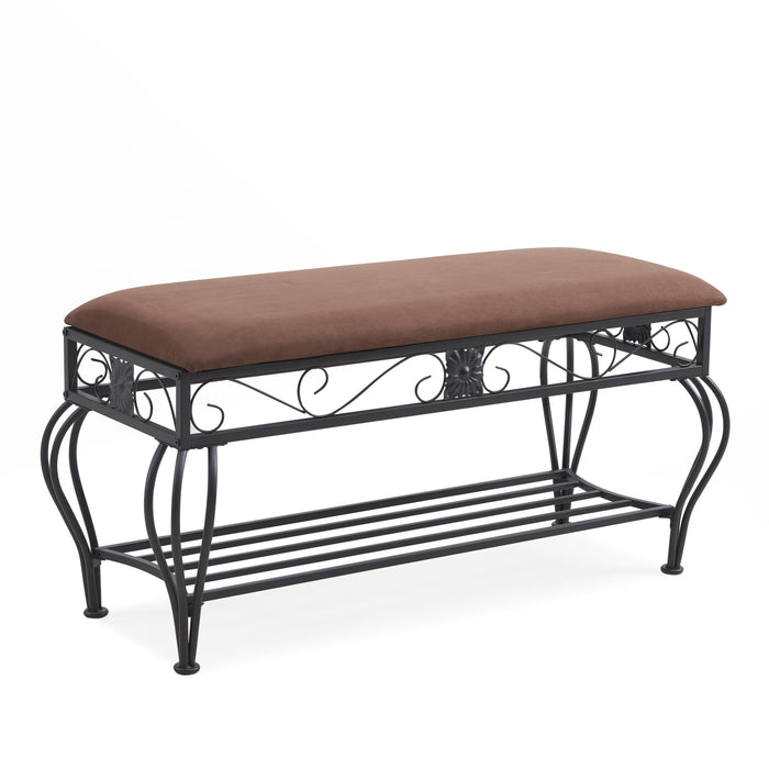 Shoe Rack Bench for Entryway, Industrial Bench, Rustic Shoe Rack for Small Spaces, Upholstered Entryway Bench, Multipurpose Entryway - DTYStore