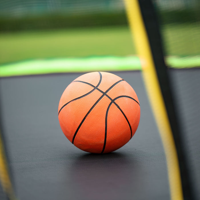 15FT Trampoline with Basketball Hoop Inflator and Ladder(Inner Safety Enclosure) Green - DTYStore
