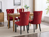 Classic Velvet Dining Chairs, High-end Tufted Solid Wood Contemporary Velvet Upholstered Dining Chair with Wood Legs Nailhead, SET OF 2,Burgundy, Wine Red